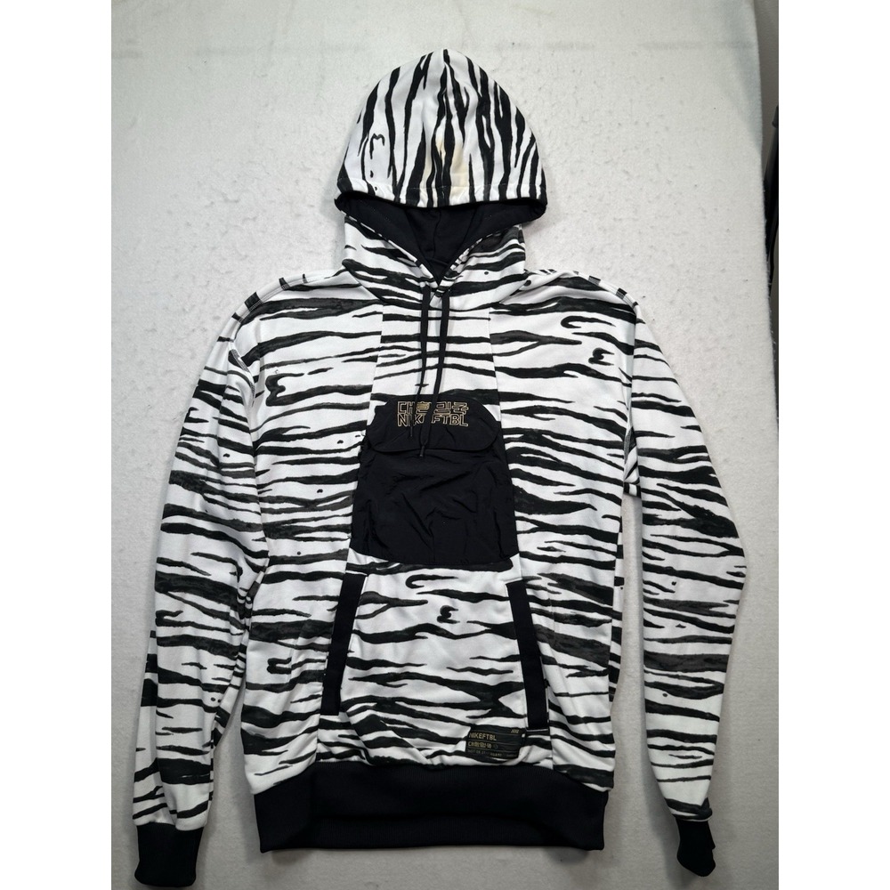 South Korea Soccer Hoodie Mens S White‎ Black Tiger Stripe Nike KFA Football